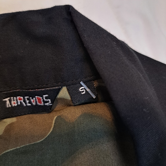 Dead Threads Womens S Shirt Goth Black Camouflage Button Down Short Sleeve - Picture 12 of 12